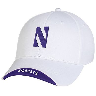 Men's Under Armour White Northwestern Wildcats Sideline Blitzing Accent Flex Hat