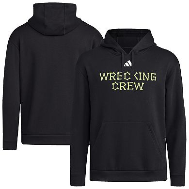 Men's adidas Black Texas A&M Aggies Glow Halloween Wrecking Crew Pullover Hoodie