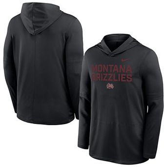 Men's Nike Black Montana Grizzlies Sideline Dri-FIT Lightweight Hooded Top