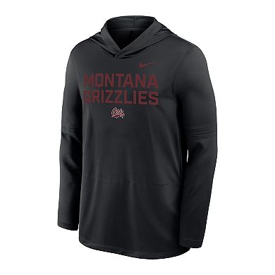 Men's Nike Black Montana Grizzlies Sideline Dri-FIT Lightweight Hooded Top
