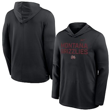 Men's Nike Black Montana Grizzlies Sideline Dri-FIT Lightweight Hooded Top