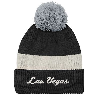 Youth Outerstuff Black Las Vegas Raiders Modern Fan Cuffed Knit Hat with Pom