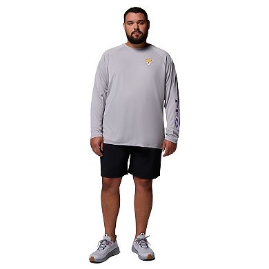 Men's Columbia Gray LSU Tigers Big & Tall Terminal Tackle Long Sleeve Omni-Shade T-Shirt