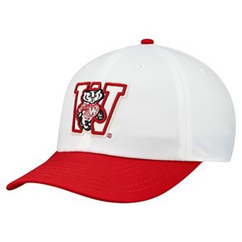 Men's Under Armour White/Red Wisconsin Badgers Throwback Snapback Hat