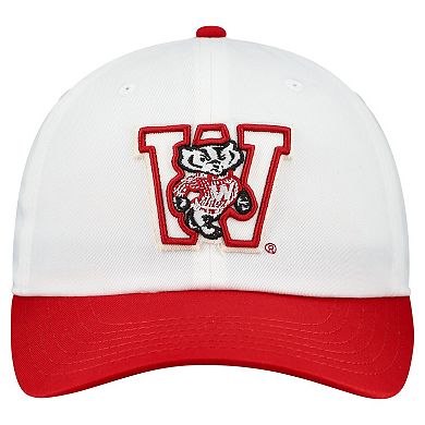 Men's Under Armour White/Red Wisconsin Badgers Throwback Snapback Hat