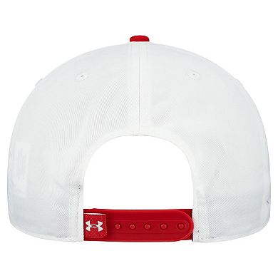 Men's Under Armour White/Red Wisconsin Badgers Throwback Snapback Hat