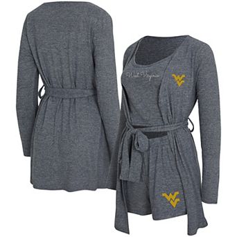 Women's Concepts Sport Gray West Virginia Mountaineers Rigor Three-Piece Tank, Short & Robe Set