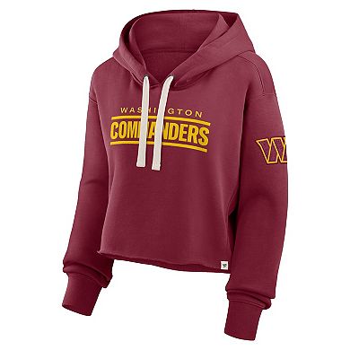 Women's Fanatics Burgundy Washington Commanders Oversized Hometown Heritage Cropped Hoodie