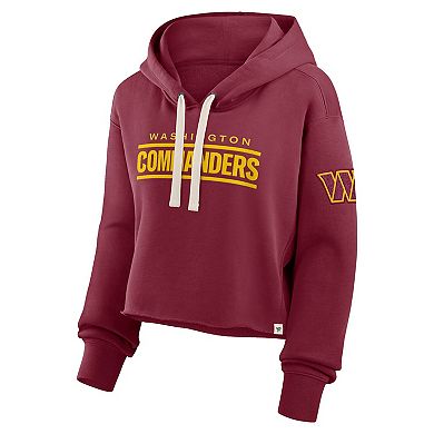 Women's Fanatics Burgundy Washington Commanders Oversized Hometown Heritage Cropped Hoodie