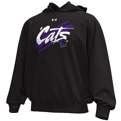Men's Under Armour Black Northwestern Wildcats City Icon Fleece Performance Hoodie