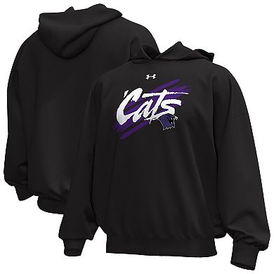 Men's Under Armour Black Northwestern Wildcats City Icon Fleece Performance Hoodie