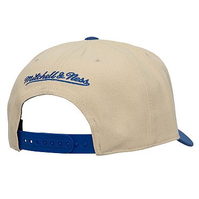 Men's Mitchell & Ness Cream/Blue San Jose Earthquakes Upside Down Pro Pinch Snapback Hat