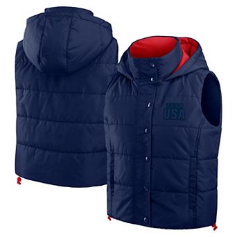 Women's Fanatics Navy Team USA Level Up Padded Vest