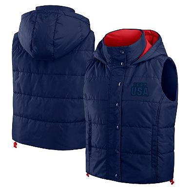 Women's Fanatics Navy Team USA Level Up Padded Vest