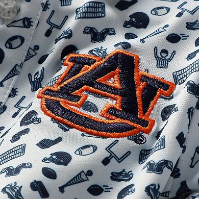 Infant Garb Navy Auburn Tigers Tom Allover Print Performance Polo Bodysuit