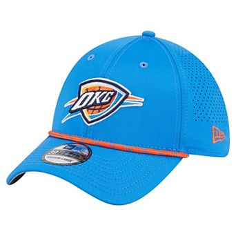 Men's New Era Blue Oklahoma City Thunder Featherweight Poly Rope Flex 39Thirty Hat