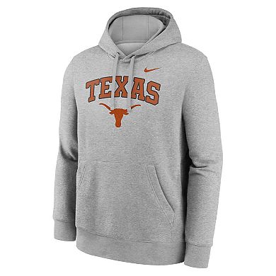 Men's Nike Gray Texas Longhorns Club Fleece Arch Pullover Hoodie