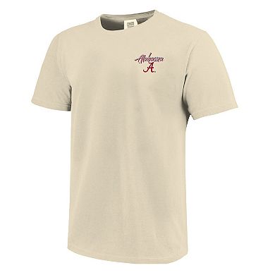 Men's Image One Natural Alabama Crimson Tide Comfort Colors Hand-Drawn Campus Stack T-Shirt