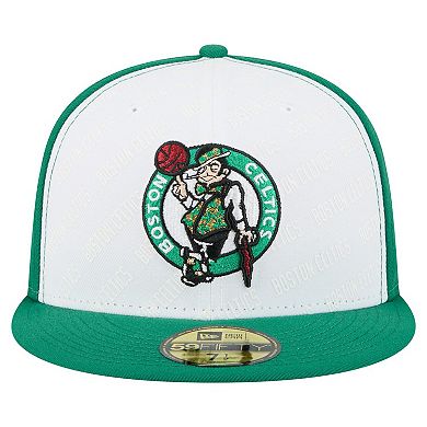 Men's New Era White/Kelly Green Boston Celtics Repeat 59Fifty Fitted Hat