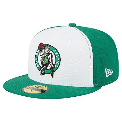 Men's New Era White/Kelly Green Boston Celtics Repeat 59Fifty Fitted Hat