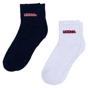 Women's ZooZatz White/Navy UConn Huskies Two-Pack Quarter-Length Socks