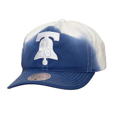 Men's Mitchell & Ness Royal/White Philadelphia 76ers Dip Dye Pro Crown Adjustable Hat