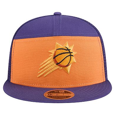 Men's New Era Orange/Purple Phoenix Suns Outdoor Split Panel 9FIFTY Snapback Hat