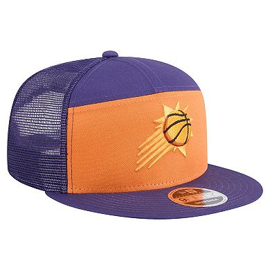 Men's New Era Orange/Purple Phoenix Suns Outdoor Split Panel 9FIFTY Snapback Hat