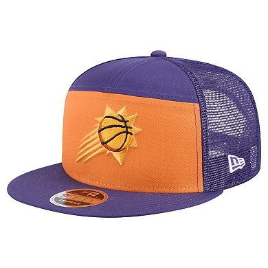 Men's New Era Orange/Purple Phoenix Suns Outdoor Split Panel 9FIFTY Snapback Hat