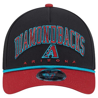 Men's New Era Black/Red Arizona Diamondbacks Arch 9FORTY A-Frame M-Crown Adjustable Hat