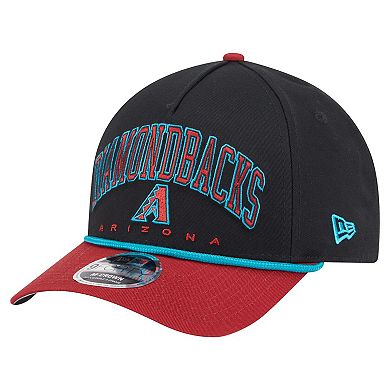 Men's New Era Black/Red Arizona Diamondbacks Arch 9FORTY A-Frame M-Crown Adjustable Hat