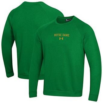 Men's Under Armour Kelly Green Notre Dame Fighting Irish Sideline Rival Fleece Crewneck Sweatshirt