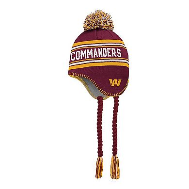 Youth Outerstuff Burgundy Washington Commanders Jacquard Tassel Knit Hat with Pom