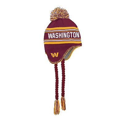 Youth Outerstuff Burgundy Washington Commanders Jacquard Tassel Knit Hat with Pom