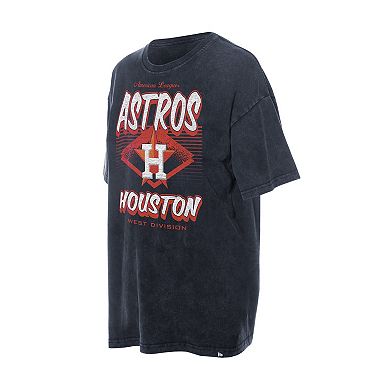 Women's New Era Navy Houston Astros Mineral Wash Oversized T-Shirt