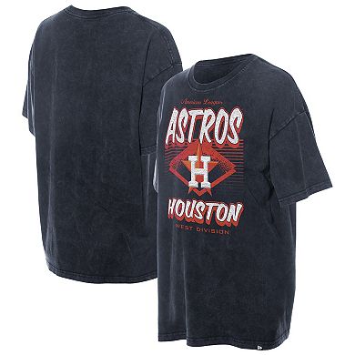 Women's New Era Navy Houston Astros Mineral Wash Oversized T-Shirt