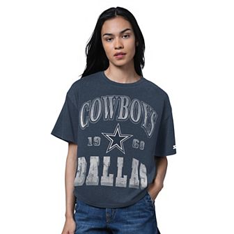 Women's Starter Heather Navy Dallas Cowboys Oversized Hall of Fame T-Shirt