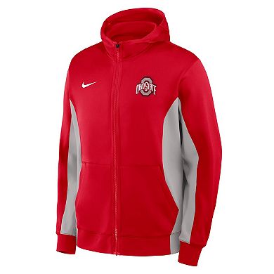 Men's Nike Scarlet/Gray Ohio State Buckeyes Dri-FIT Game Full-Zip Hoodie Jacket