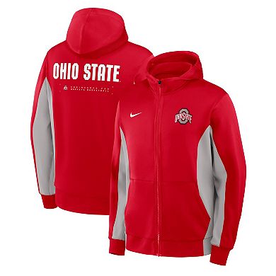 Men's Nike Scarlet/Gray Ohio State Buckeyes Dri-FIT Game Full-Zip Hoodie Jacket
