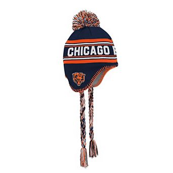 Youth Outerstuff Navy Chicago Bears Jacquard Tassel Knit Hat with Pom