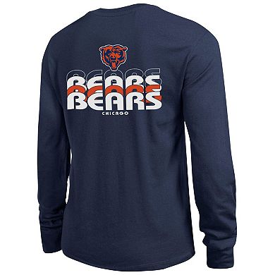 Women's Champion Navy Chicago Bears Core Long-Sleeve T-Shirt