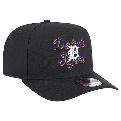 Men's New Era Black Detroit Tigers Chainstitch 9FIFTY A-Frame Snapback Hat