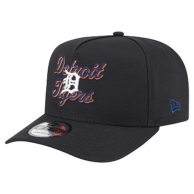Men's New Era Black Detroit Tigers Chainstitch 9FIFTY A-Frame Snapback Hat