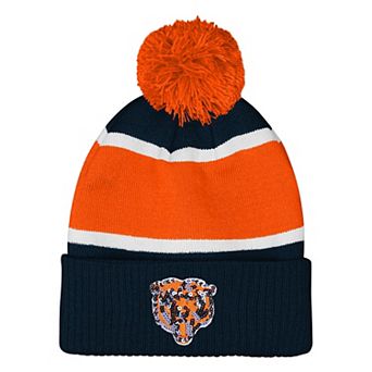 Girls Outerstuff Navy Chicago Bears Let's Play Cuffed Knit Hat with Pom