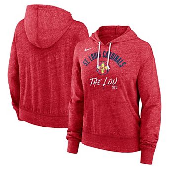 Women's Nike Heather Red St. Louis Cardinals City Connect Gym Vintage Hoodie