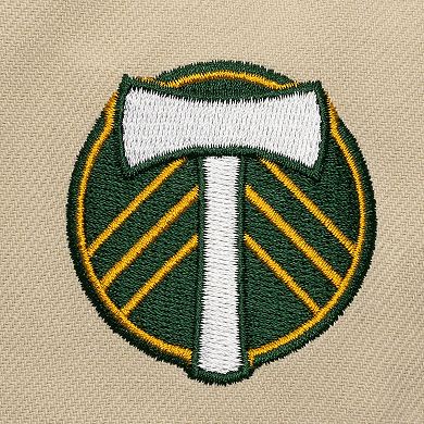Men's Mitchell & Ness Cream/Green Portland Timbers Upside Down Pro Pinch Snapback Hat