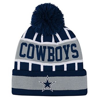 Youth Outerstuff Navy Dallas Cowboys Go Fast Cuffed Knit Hat with Pom