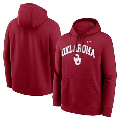 Men's Nike Crimson Oklahoma Sooners Club Fleece Arch Pullover Hoodie