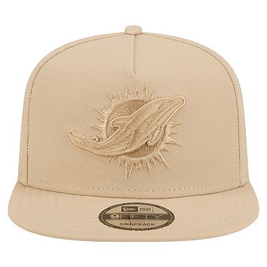 Men's New Era Light Beige Miami Dolphins Color Pack A-Frame 9FIFTY Snapback Hat
