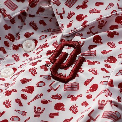 Infant Garb Crimson Oklahoma Sooners Tom Allover Print Performance Polo Bodysuit